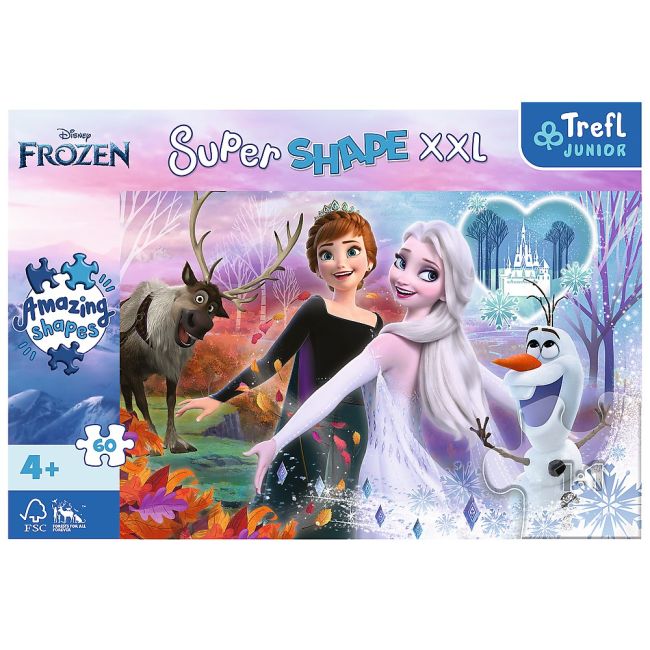 PUZZLE TREFL PRIMO SUPER SHAPE XXL 60 DISNEY FROZEN SURORILE DANSATOARE VIV50010