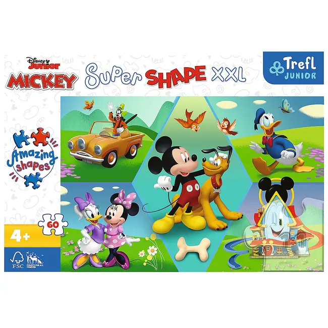 PUZZLE TREFL PRIMO SUPER SHAPE XXL 60 DISNEY MICKEY AMUZANTUL VIV50014