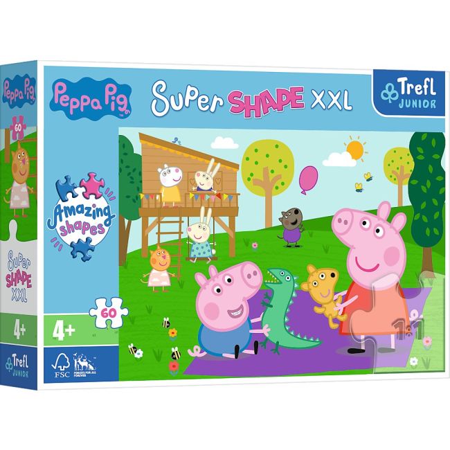 PUZZLE TREFL PRIMO SUPER SHAPE XXL 60 PEPPA PIG SI FRATIORUL VIV50011