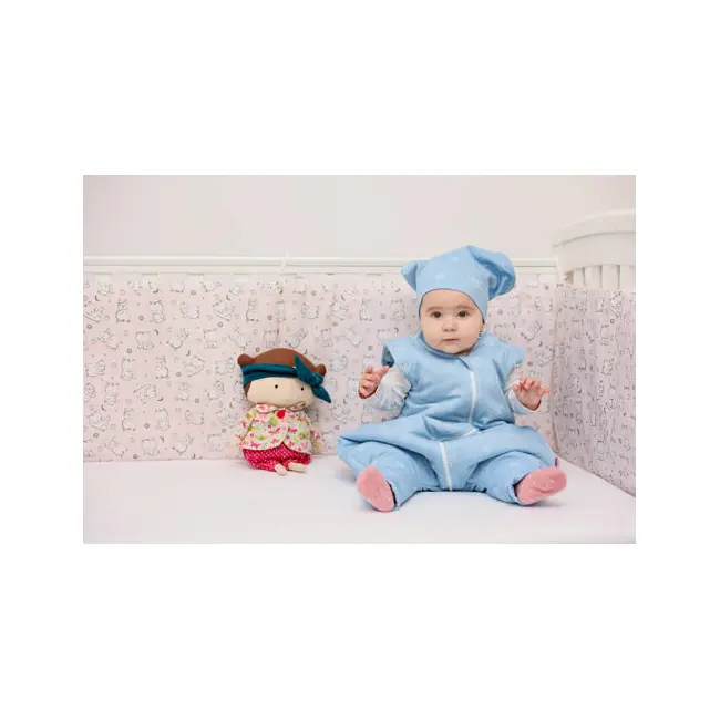Sac de dormit cu picioruse si maneci, Stars in your eyes - Blue, 80 cm, 2 tog - Iarna KDEJPIC802STEYEB