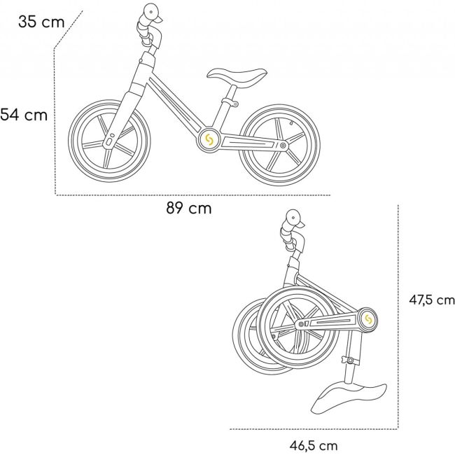 Bicicleta fara pedale pliabila Ronny, Galben, Skiddou JEMsk_2030052