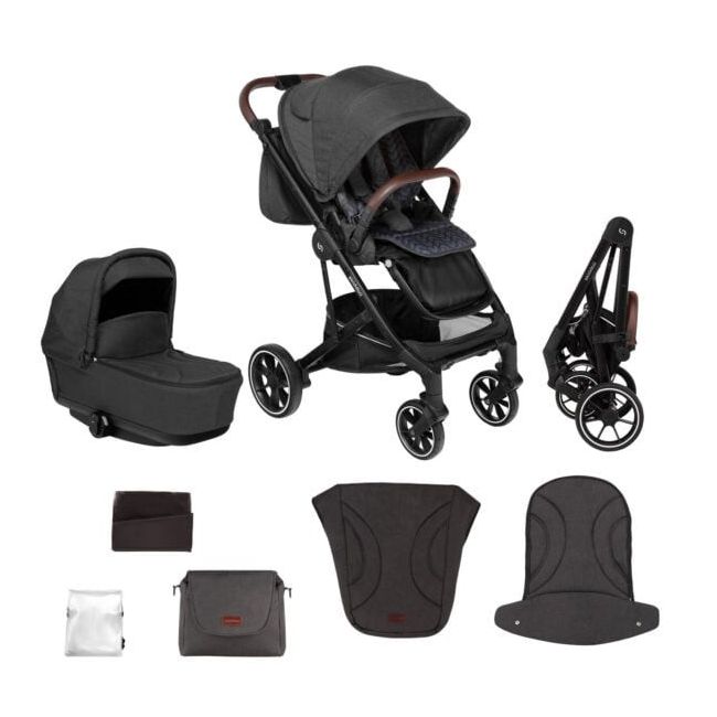Carucior 2 in 1 Moss, Onyx, Negru, Skiddou JEMsk_2020031