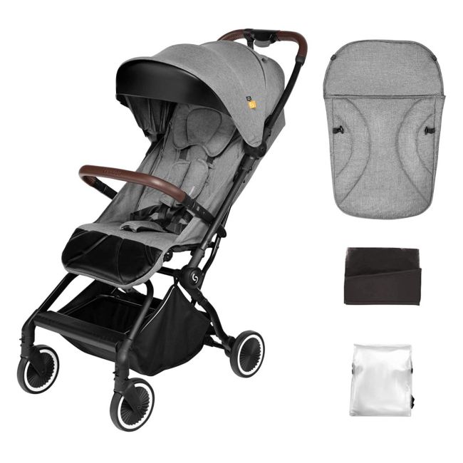 Carucior sport pliabil ultracompact pentru calatorii Espoo+, Evening Shadow, Gri inchis, Skiddou JEMsk_2020052