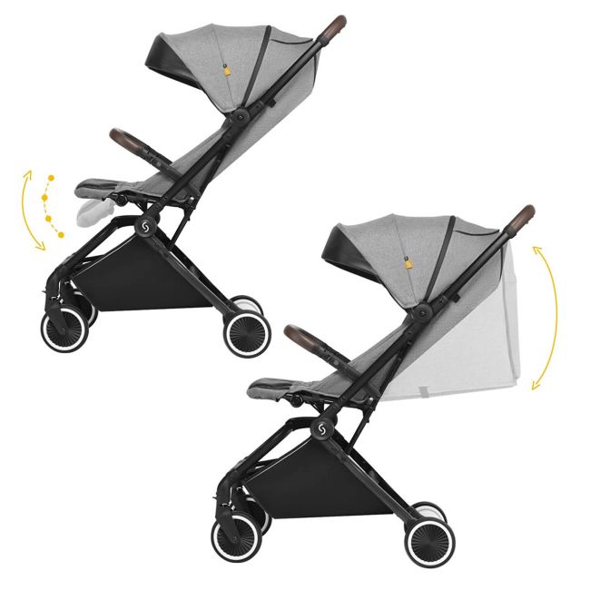 Carucior sport pliabil ultracompact pentru calatorii Espoo+, Evening Shadow, Gri inchis, Skiddou JEMsk_2020052