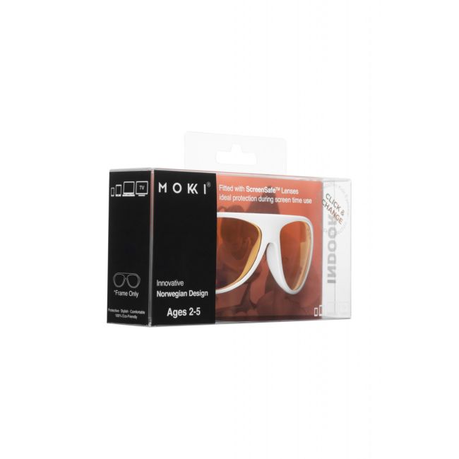 Ochelari pentru copii cu protectie impotriva ecranelor Click & Change ScreenSafe, 2-5 ani, Albi, Mokki JEMmokki_MO8017