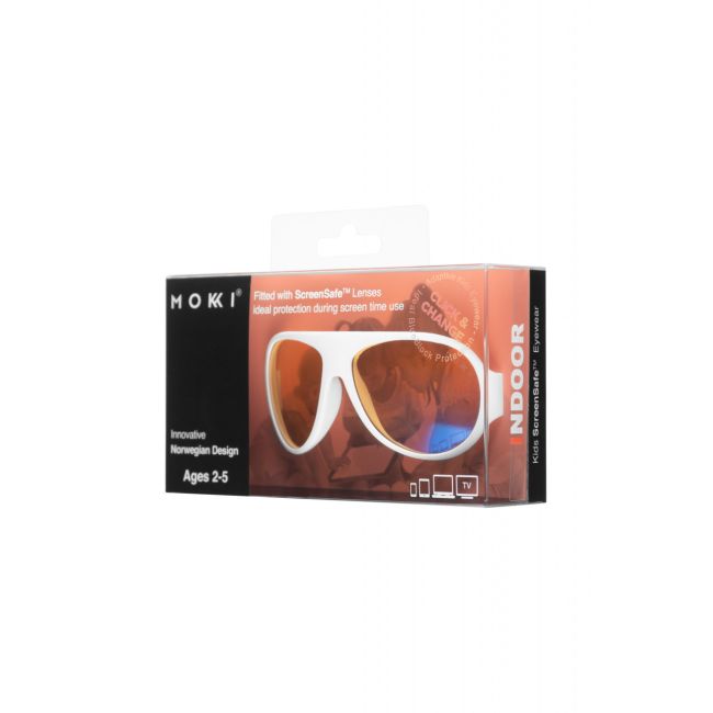 Ochelari pentru copii cu protectie impotriva ecranelor Click & Change ScreenSafe, 2-5 ani, Albi, Mokki JEMmokki_MO8017