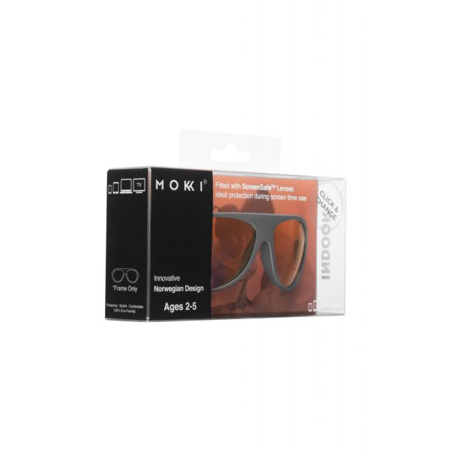 Ochelari pentru copii cu protectie impotriva ecranelor Click & Change ScreenSafe, 2-5 ani, Gri, Mokki JEMmokki_MO8016