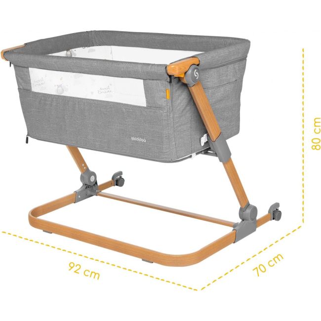 Patut 3 in 1 co-sleeping Natt, Normandic Wood, wood-gri, Skiddou JEMsk_2040013