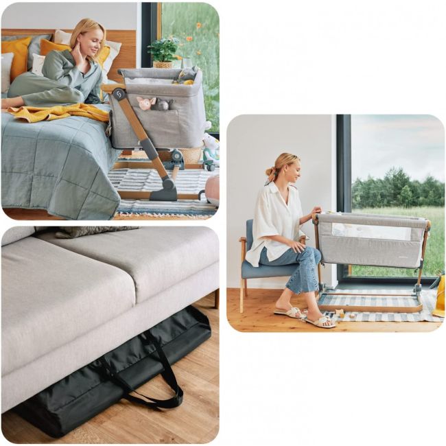 Patut 3 in 1 co-sleeping Natt, Normandic Wood, wood-gri, Skiddou JEMsk_2040013