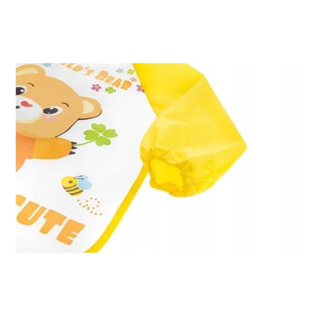Bocioland - Baveta impermeabila, Cu maneci lungi, Dimensiune 40x35 cm, Teddy Bear BYNBOC0560
