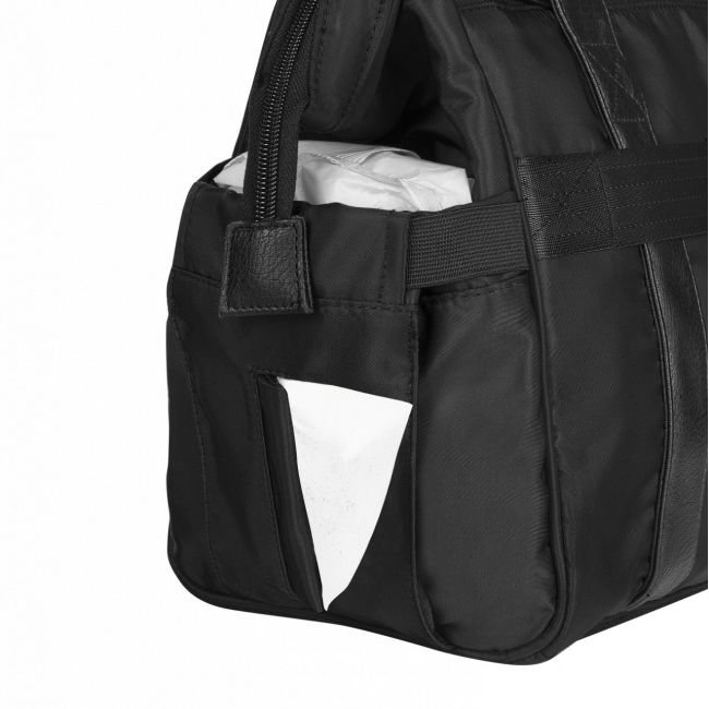 Geanta multifunctionala pentru parinti Inger, Onyz Leather, Negru, Skiddou JEMsk_2080023