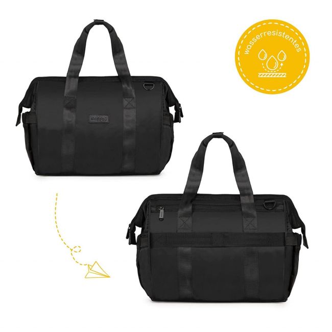 Geanta multifunctionala pentru parinti Inger, Onyz Leather, Negru, Skiddou JEMsk_2080023
