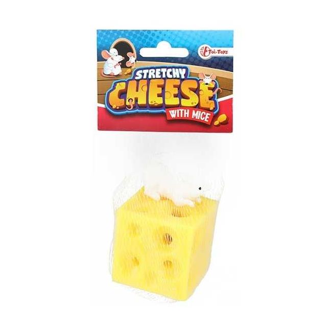Jucarie antistres Cascaval cu 2 soriceii elastici, 5 cm Toi-Toys TT35098A BBJTT35098A_Initiala