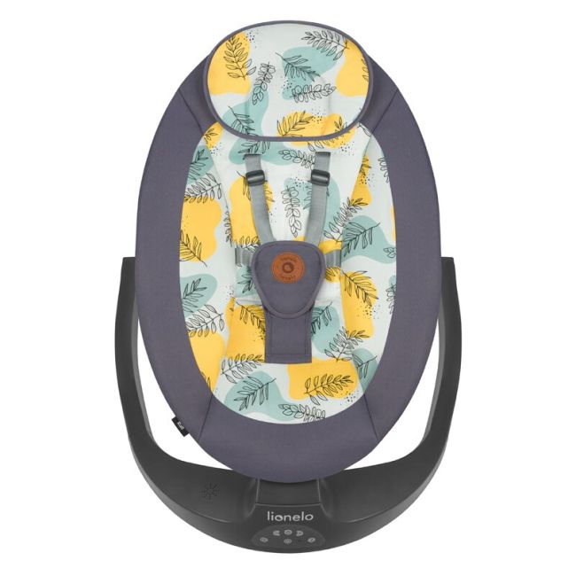 Lionelo - Balansoar si sezlong copii, Ralf, 2 in 1, Electric, Cu telecomanda si cablu USB, Cu miscare laterala de balansare si 5 niveluri diferite de viteza, Cu 12 melodii, Gri BYNLO-RALF_GREY_CONCRETE