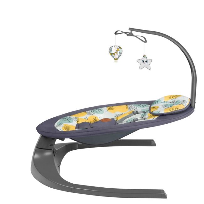 Lionelo - Balansoar si sezlong copii, Ralf, 2 in 1, Electric, Cu telecomanda si cablu USB, Cu miscare laterala de balansare si 5 niveluri diferite de viteza, Cu 12 melodii, Gri BYNLO-RALF_GREY_CONCRETE