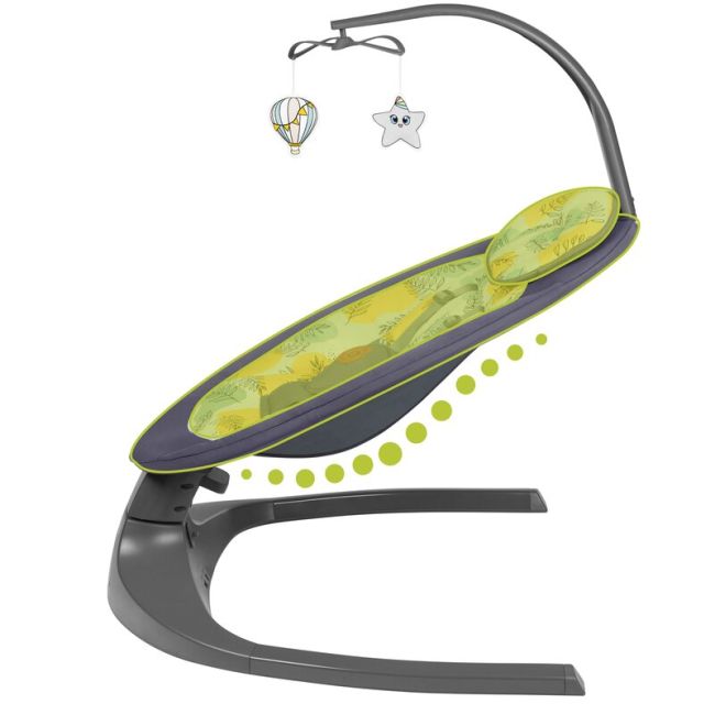 Lionelo - Balansoar si sezlong copii, Ralf, 2 in 1, Electric, Cu telecomanda si cablu USB, Cu miscare laterala de balansare si 5 niveluri diferite de viteza, Cu 12 melodii, Gri BYNLO-RALF_GREY_CONCRETE