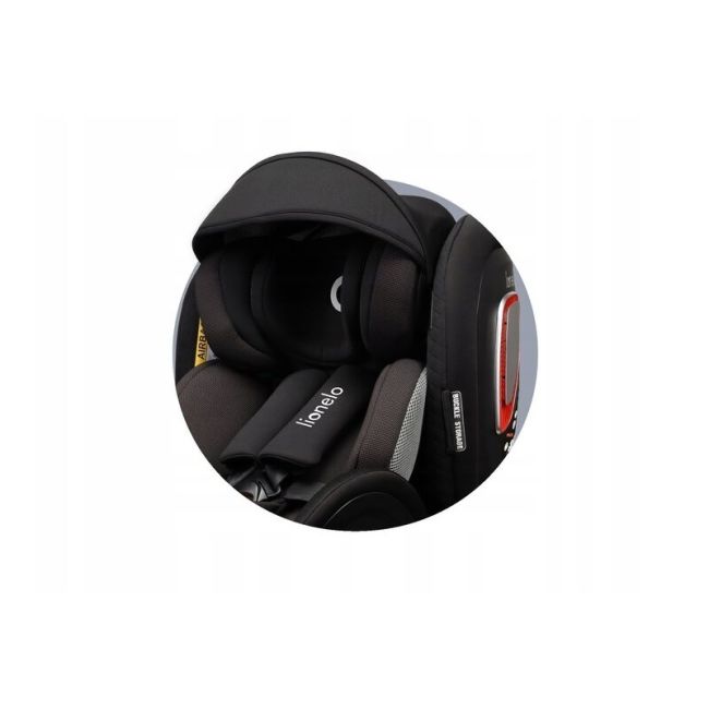 Lionelo - Scaun auto Antoon Plus, Pozitie de somn, Protectie laterala, Rotire 360 grade, 0-18 kg, Cu Isofix si picior de sustinere, Negru BYNLO-ANTOON_PLUS_BLACK_ONYX