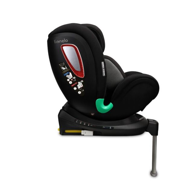 Lionelo - Scaun auto Antoon Plus, Pozitie de somn, Protectie laterala, Rotire 360 grade, 0-18 kg, Cu Isofix si picior de sustinere, Negru BYNLO-ANTOON_PLUS_BLACK_ONYX