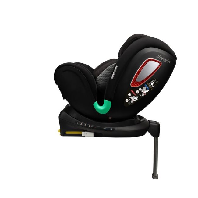 Lionelo - Scaun auto Antoon Plus, Pozitie de somn, Protectie laterala, Rotire 360 grade, 0-18 kg, Cu Isofix si picior de sustinere, Negru BYNLO-ANTOON_PLUS_BLACK_ONYX
