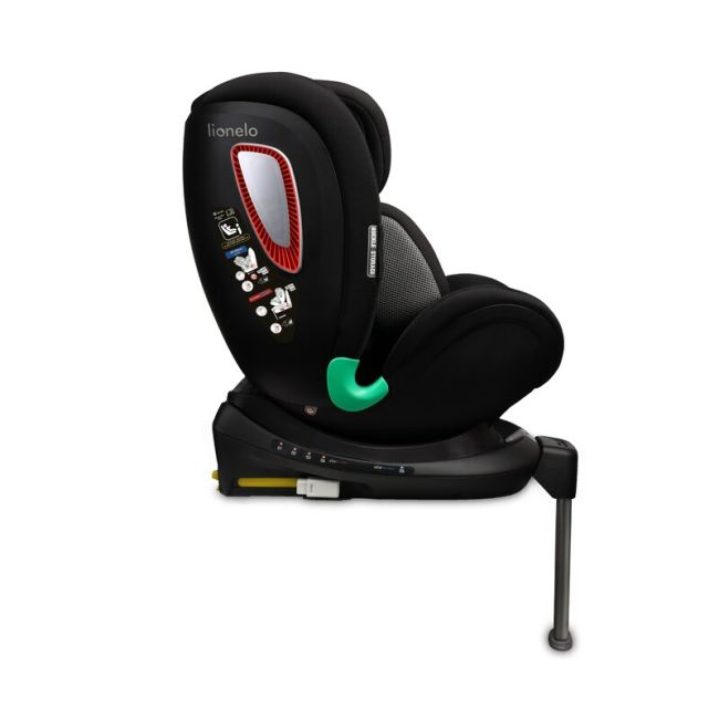 Lionelo - Scaun auto Antoon Plus, Pozitie de somn, Protectie laterala, Rotire 360 grade, 0-18 kg, Cu Isofix si picior de sustinere, Negru BYNLO-ANTOON_PLUS_BLACK_ONYX