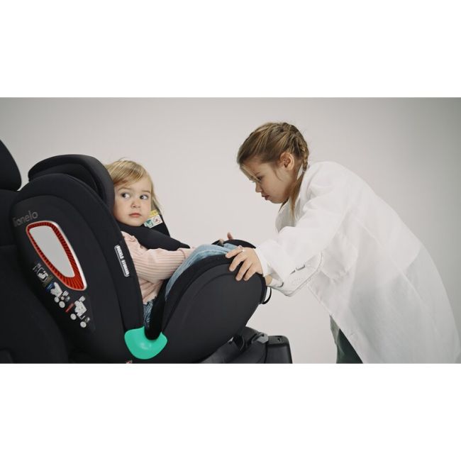 Lionelo - Scaun auto Antoon Plus, Pozitie de somn, Protectie laterala, Rotire 360 grade, 0-18 kg, Cu Isofix si picior de sustinere, Negru BYNLO-ANTOON_PLUS_BLACK_ONYX