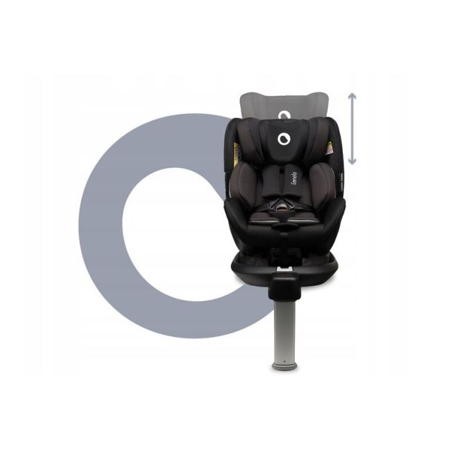 Lionelo - Scaun auto Antoon Plus, Pozitie de somn, Protectie laterala, Rotire 360 grade, 0-18 kg, Cu Isofix si picior de sustinere, Negru BYNLO-ANTOON_PLUS_BLACK_ONYX