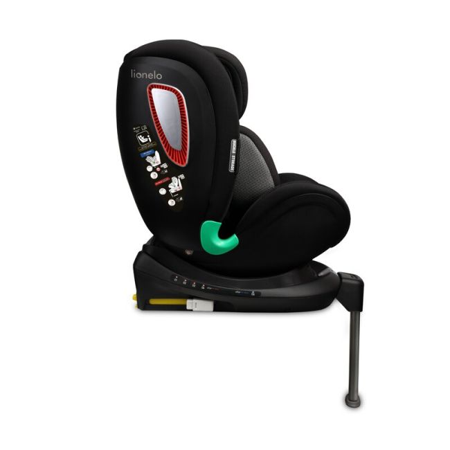 Lionelo - Scaun auto Antoon Plus, Pozitie de somn, Protectie laterala, Rotire 360 grade, 0-18 kg, Cu Isofix si picior de sustinere, Negru BYNLO-ANTOON_PLUS_BLACK_ONYX
