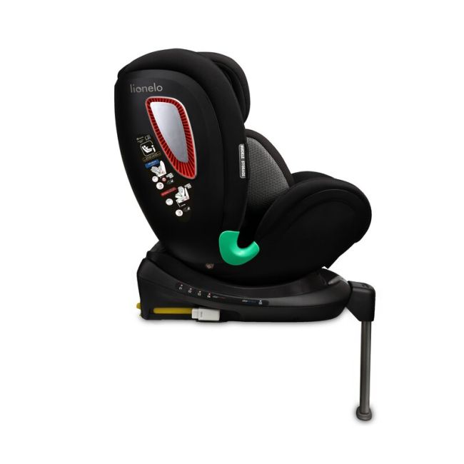 Lionelo - Scaun auto Antoon Plus, Pozitie de somn, Protectie laterala, Rotire 360 grade, 0-18 kg, Cu Isofix si picior de sustinere, Negru BYNLO-ANTOON_PLUS_BLACK_ONYX