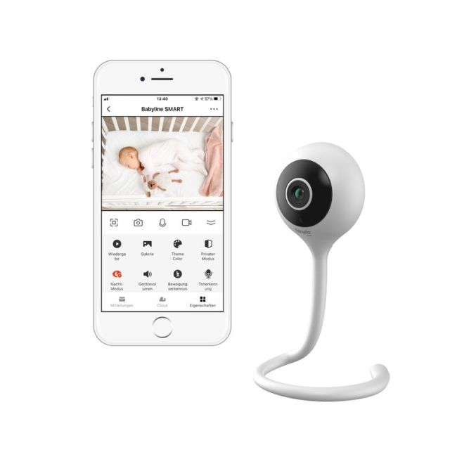 Lionelo - Video monitor, Babyline Smart, cu cablu USB, Conexiune Wifi, Comunicare bidirectionala, Senzor de temperatura, Alb BYNLO-BABYLINE_SMART