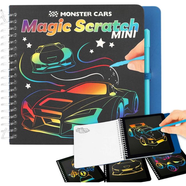 Carte Mini Magic Scratch Monster Cars Depesche PT12116 BBJPT12116_Initiala