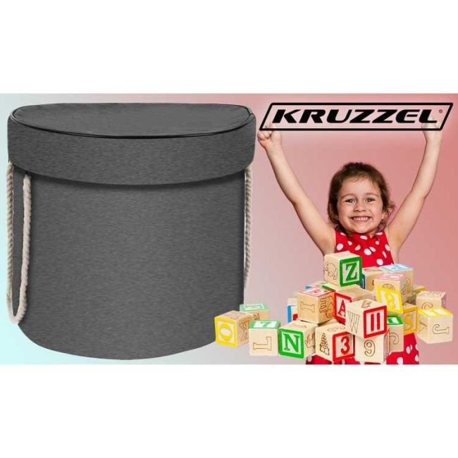 Cos depozitare jucarii si covor pentru joaca Kruzzel MY6820 BBJMY6820_Gri
