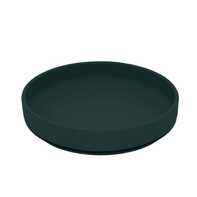 Petite&Mars - Set de hranire, Cu farfurie, Bol si tacamuri, Din silicon fara BFA, Verde inchis BYNPachetMasaVerde_1