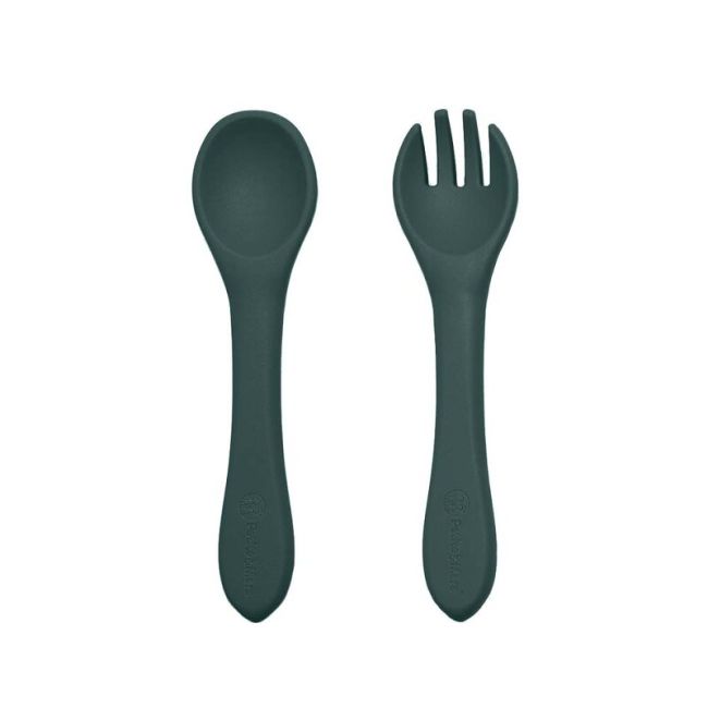 Petite&Mars - Set tacamuri din silicon fara BPA, Take&Match, 6 luni+, Verde inchis BYN709817