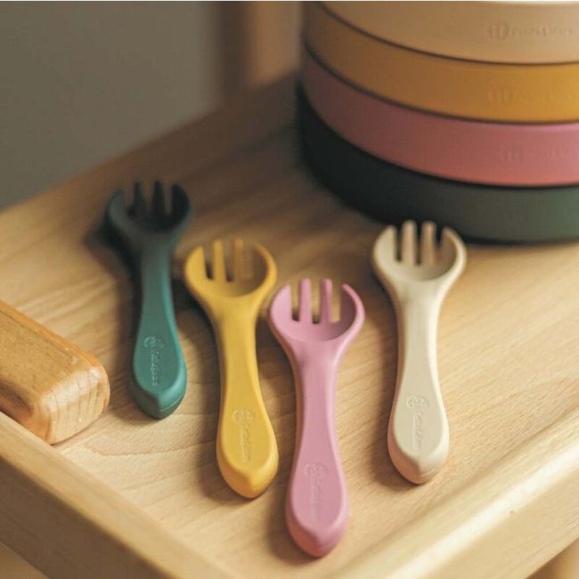 Petite&Mars - Set tacamuri din silicon fara BPA, Take&Match, 6 luni+, Verde inchis BYN709817
