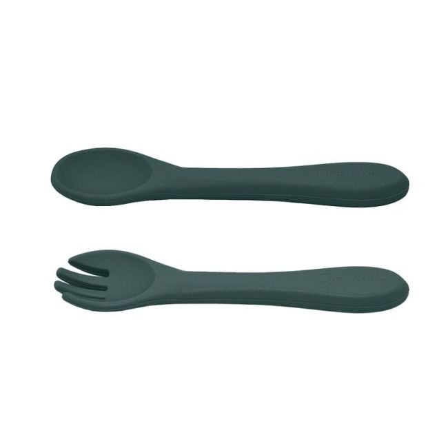 Petite&Mars - Set tacamuri din silicon fara BPA, Take&Match, 6 luni+, Verde inchis BYN709817