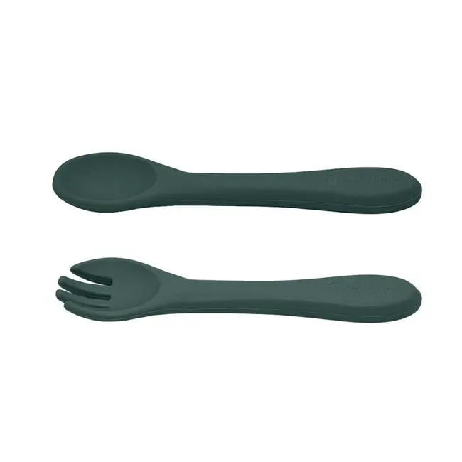 Petite&Mars - Set tacamuri din silicon fara BPA, Take&Match, 6 luni+, Verde inchis BYN709817