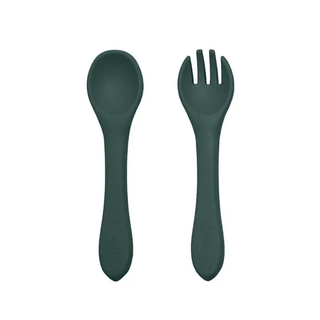 Petite&Mars - Set tacamuri din silicon fara BPA, Take&Match, 6 luni+, Verde inchis BYN709817