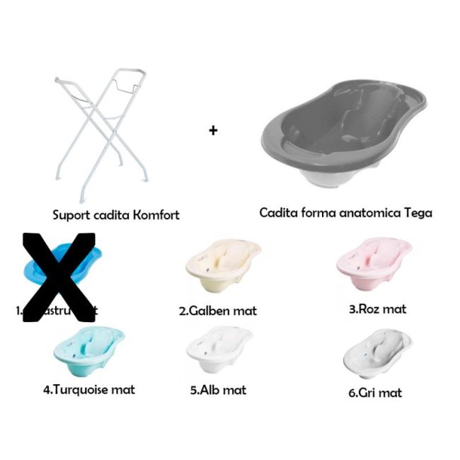 Set suport metalic si cadita anatomica Tega Komfort 00086495