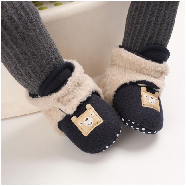 Cizmulite plusate negre cu crem pentru bebelusi - Teddy LID27-2-c6