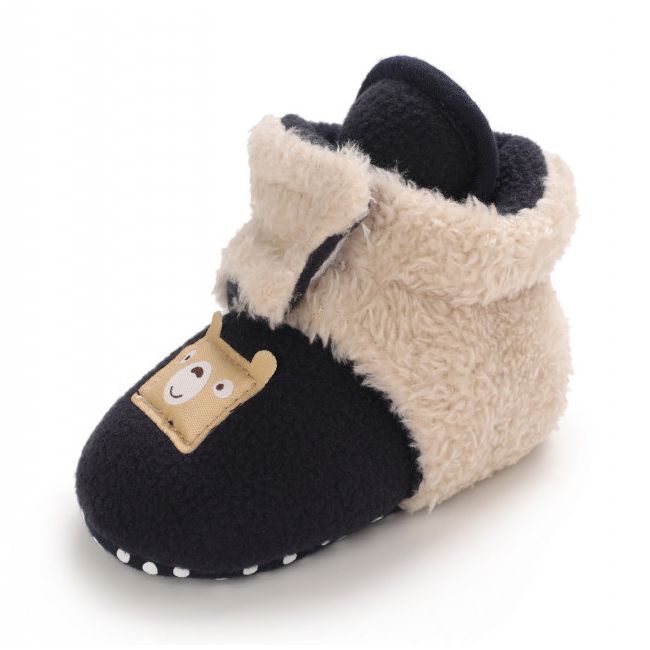 Cizmulite plusate negre cu crem pentru bebelusi - Teddy LID27-2-c6