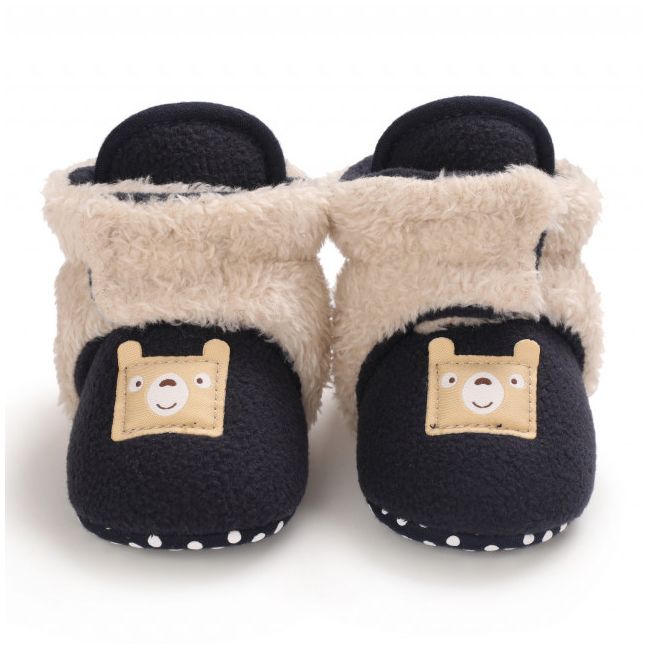 Cizmulite plusate negre cu crem pentru bebelusi - Teddy LID27-2-c6
