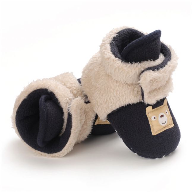 Cizmulite plusate negre cu crem pentru bebelusi - Teddy LID27-2-c6