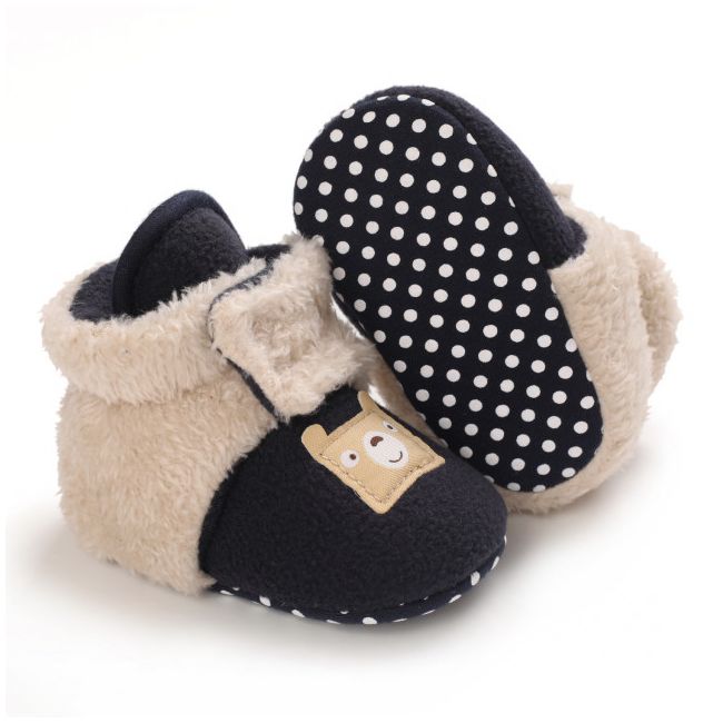 Cizmulite plusate negre cu crem pentru bebelusi - Teddy LID27-2-c6