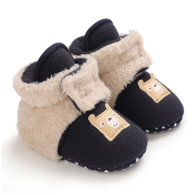 Cizmulite plusate negre cu crem pentru bebelusi - Teddy LID27-2-c6