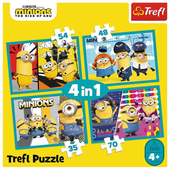 PUZZLE TREFL MINIONS 4IN1 LUMEA FERICITA A MINIONILOR VIV34339