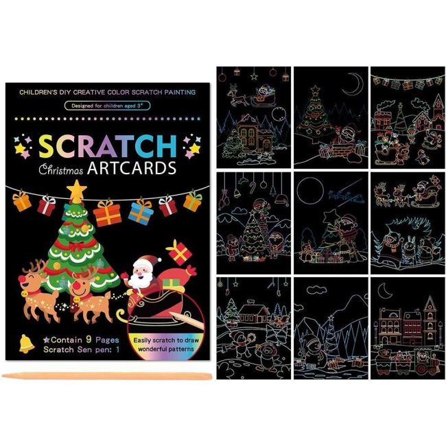 Set 9 planse razuibile Scratch ArtCards Bambinice BN047 BBJBN047_Craciun