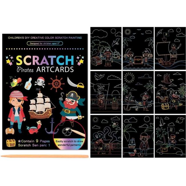 Set 9 planse razuibile Scratch ArtCards Bambinice BN047 BBJBN047_Pirati