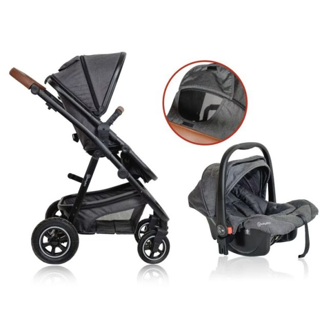 Babygo - carucior 3 in 1 simplex, grey melange bbbbgo-6701