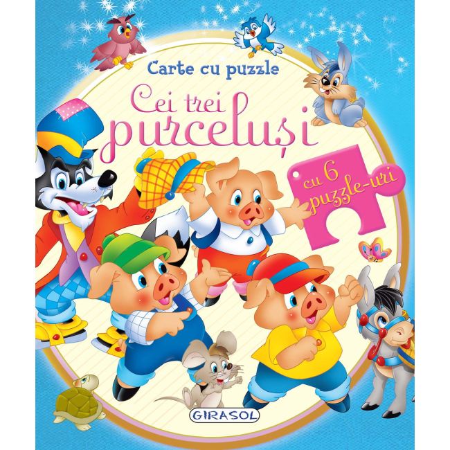 Carte cu puzzle - cei trei purcelusi