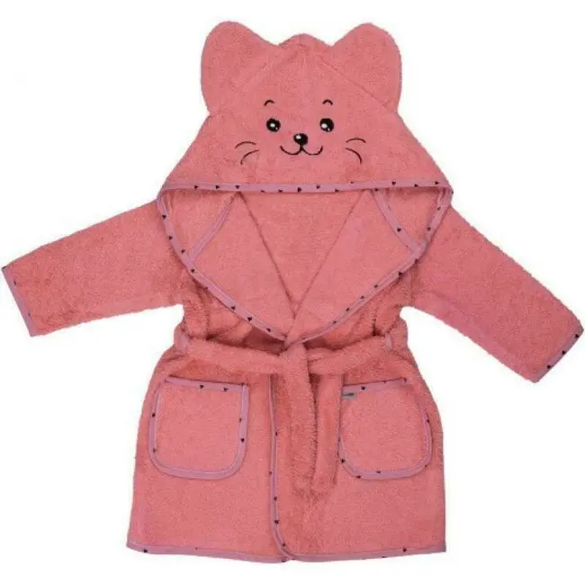 Halat de baie cu urechi Kitty, Cu buzunare, Cu cordon, Bubaba, 2 - 4 ani, Marime 98/104, Pink BYN42264